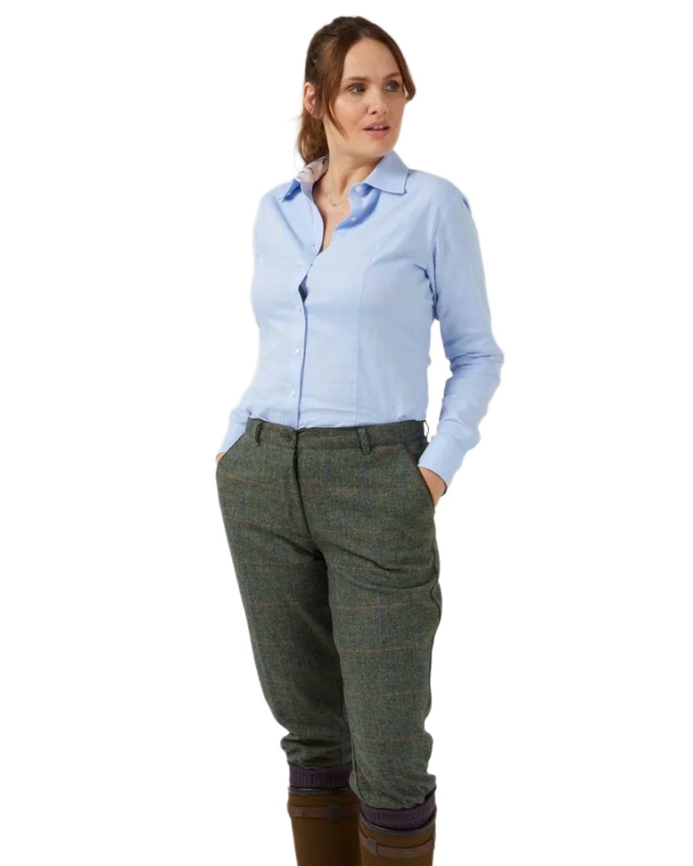 Alan Paine Combrook Ladies Tweed Breeks - Classic Women's Tweed Riding Breeches for Equestrian, Horseback Riding & Outdoor Activities