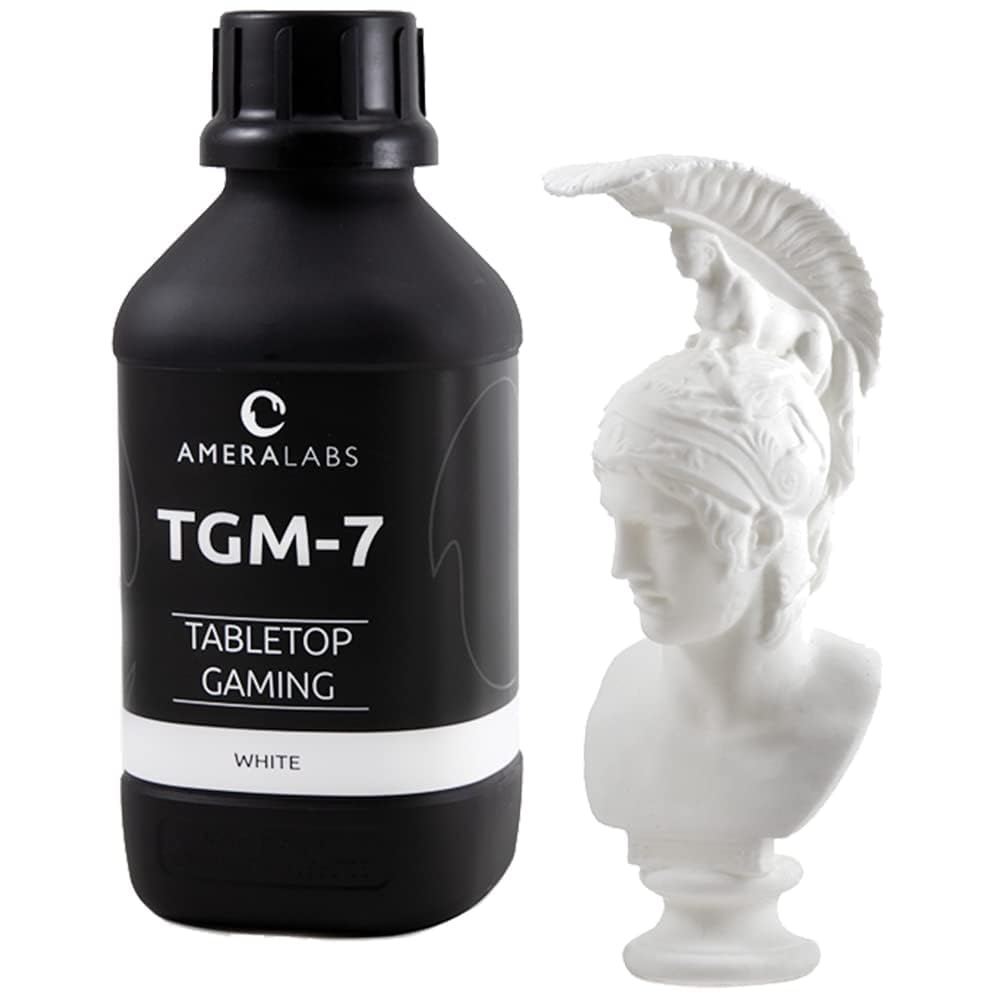 TGM-7 3D Printer Resin for Tabletop Miniatures - High Resolution, Fast Curing UV Resin for LCD/DLP/SLA Printers | Tough, Low Odor Printing Liquid | Compatible with 4K/8K/12K 3D Printers (White, 1kg) | Perfect for D&D Miniatures, War Gaming & Model Making