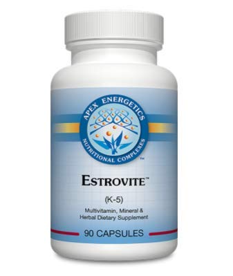 Apex Energetics Estrovite 90 Capsules - Estrogen Metabolism Support for Women & Men with Vitamin B6, Folate & B12 | Hormone Balance Supplement for Menopause, PMS & Healthy Aging
