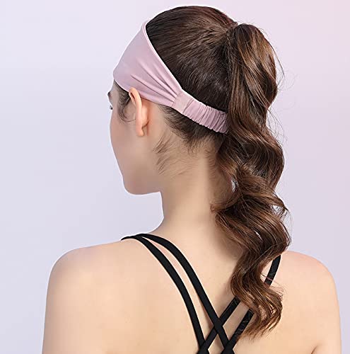 TOCO FREIDO 4 Pack Non-Slip Sports Headbands for Women & Men - Moisture Wicking Workout Sweatbands for Yoga, Gym, Running, Cycling, Tennis, Football & Hiking - Stay Dry & Comfortable During Intense Workouts