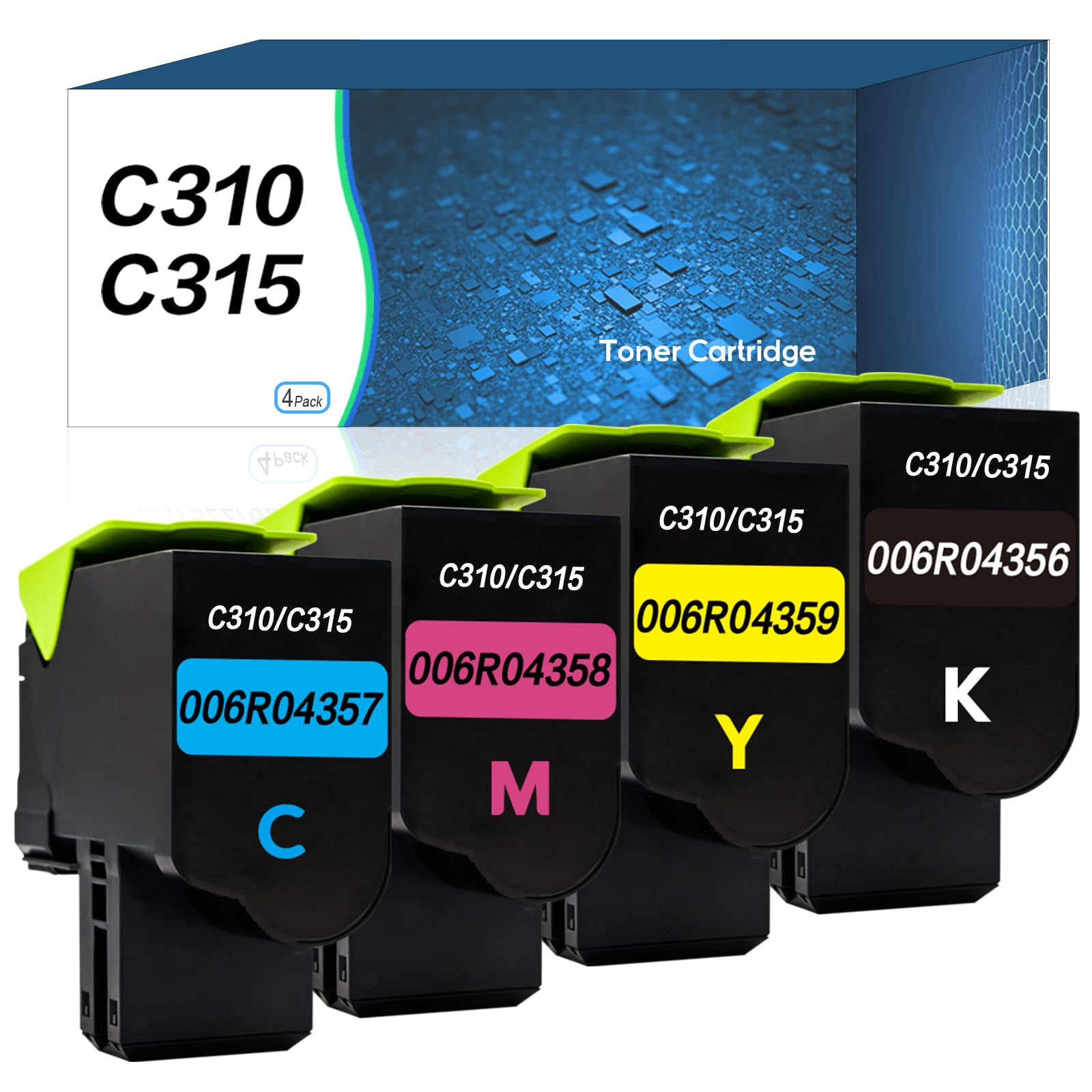 High-Yield 4-Pack C310 C315 Toner Cartridge Replacement for Xerox Phaser 3250/3260 - Compatible with 006R04356/006R04357/006R04358/006R04359 (3000+2000 Pages) - Perfect for Office Printing & Bulk Document Production