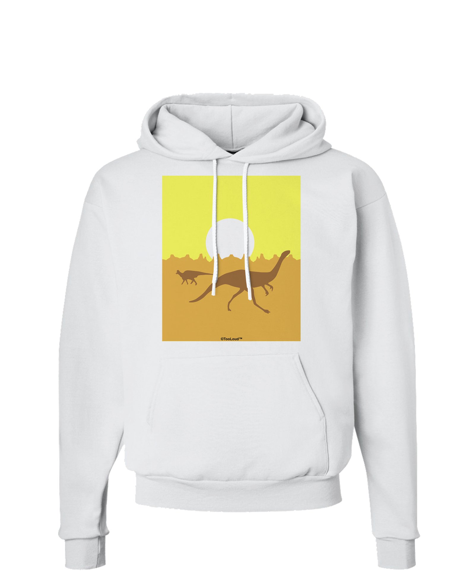 TOOLOUD Jurassic Dinosaur Print Hoodie - Men's & Women's Pullover Sweatshirt with Sunrise Design - Cozy Fleece for Casual Wear, Outdoor Activities & Gifts