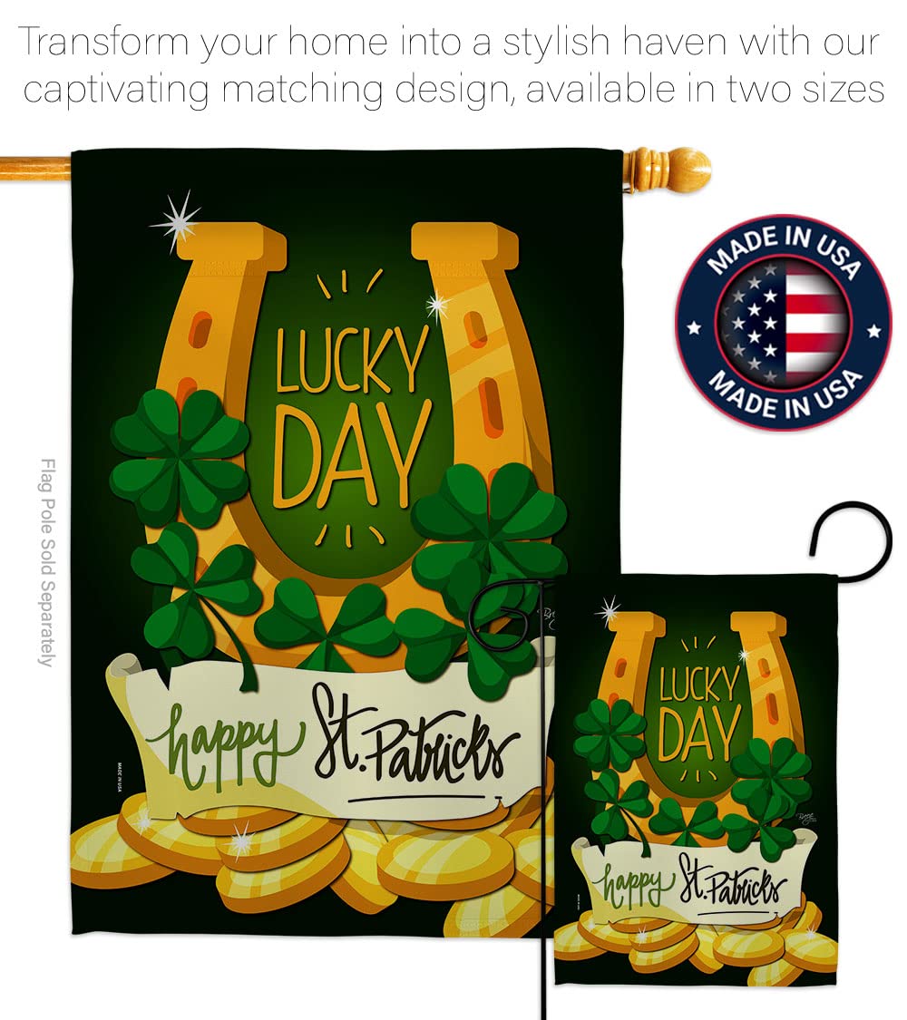 Lucky Day Spring St Patrick's Day Vertical House Flag Set - 28