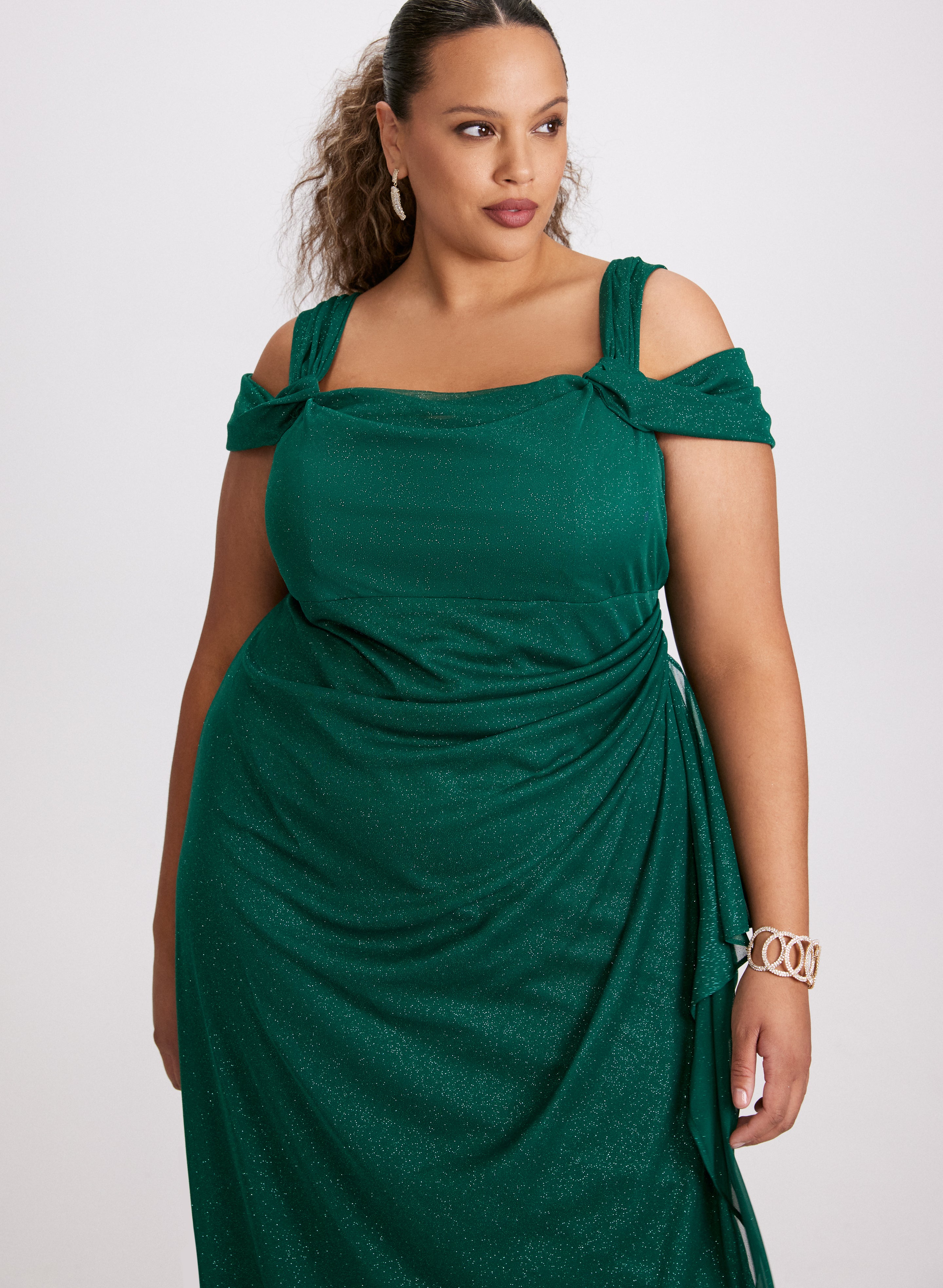 Elegant Cold Shoulder Empire Waist Dress for Women - Flattering A-Line Summer Dress for Parties, Weddings & Date Nights