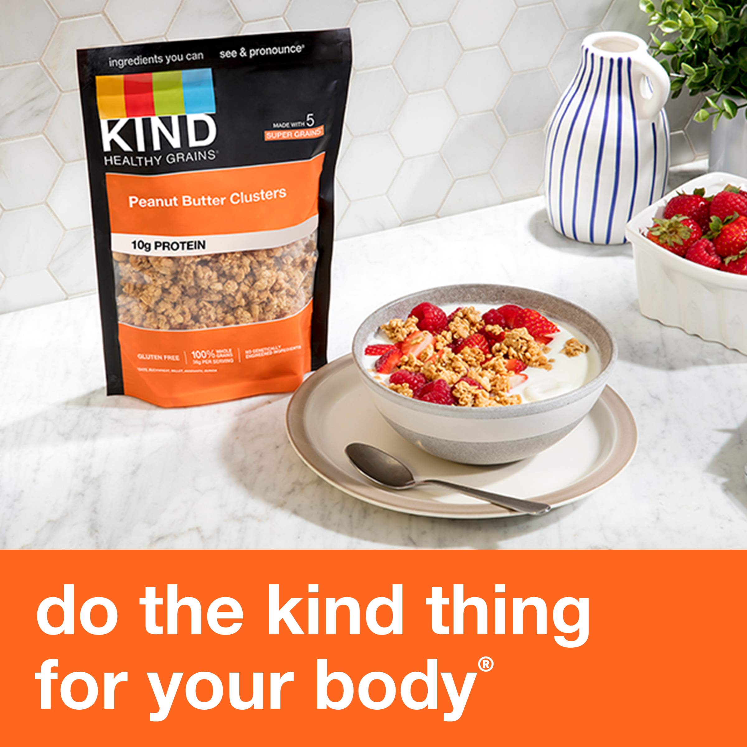 KIND Healthy Grains Peanut Butter Granola Clusters - 11oz (6 Pack) | High Protein (10g) Family Size Snack Mix | Perfect for Breakfast, On-the-Go Snacking & Healthy Office Treats
