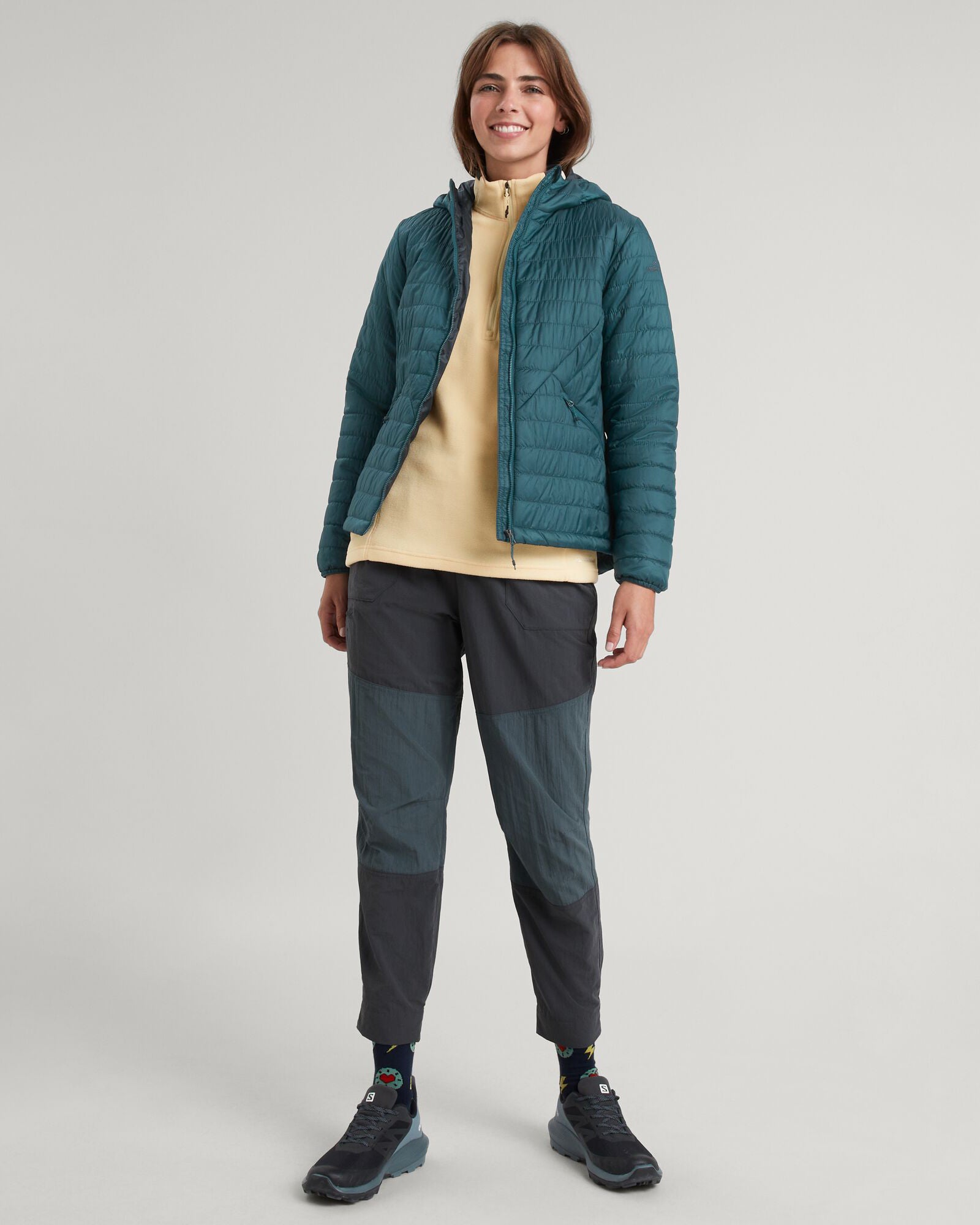 Heli R Women's novaLOFT Hooded Jacket - Lightweight Waterproof Winter Coat with Fleece Lining, Deep Lagoon Blue - Perfect for Hiking, Camping & Outdoor Activities