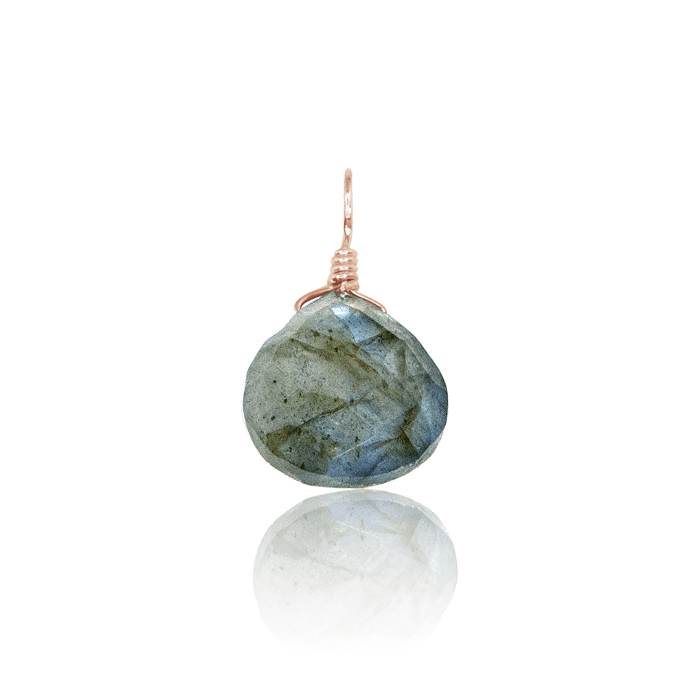Natural Labradorite Teardrop Pendant Necklace - Genuine Gemstone Jewelry for Women - Perfect for Everyday Wear & Spiritual Healing