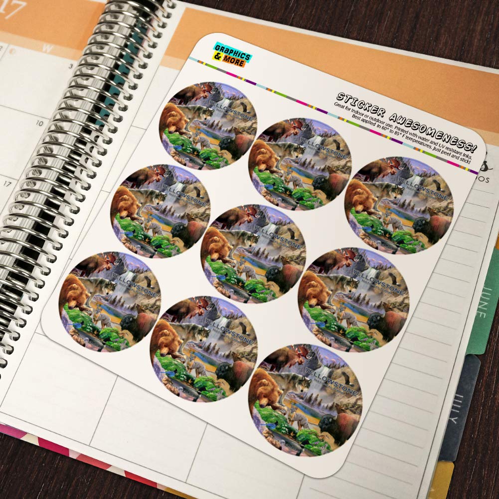 Yellowstone National Park Wildlife Stickers - Wolf, Bear, Fox & Bison Planner Decals for Scrapbooking, Bullet Journal & Crafting - Perfect for Nature Lovers & Outdoor Enthusiasts