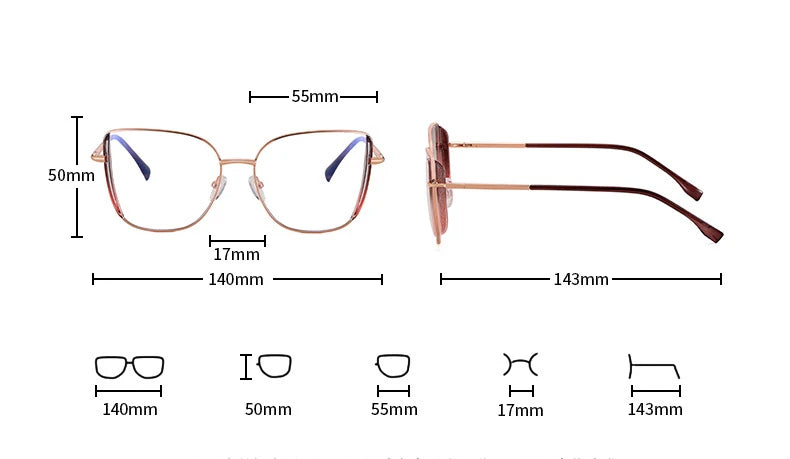 CCspace Women's Full Rim Square TR90 Titanium Eyeglasses - Lightweight & Durable Frame for Work, Reading & Daily Use (Model 300377)