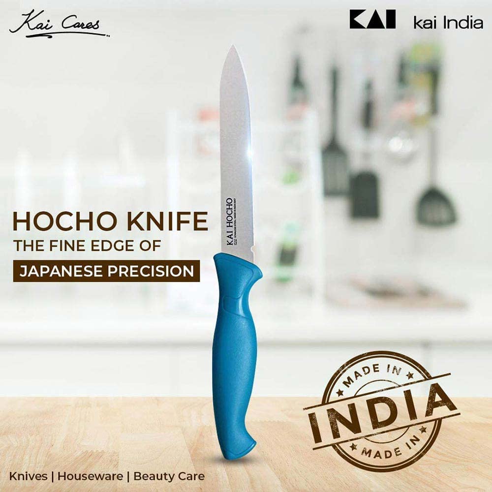 Premium Kai Stainless Steel Kitchen Knife Set - 3-Piece Professional Chef Knives with Ergonomic Blue Handles | Perfect for Home Cooking, Restaurant Use & Gift Giving