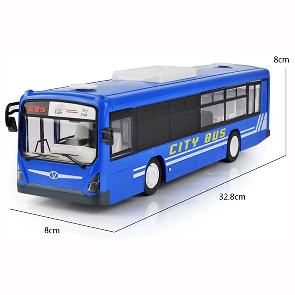 2.4G Electric RC Bus Toy - Simulation Remote Control Vehicle with Lights & Sounds, One-Key Open Function - Perfect Birthday Gift for Kids (Boys & Girls) - Great for Indoor Play, Birthday Parties & STEM Learning