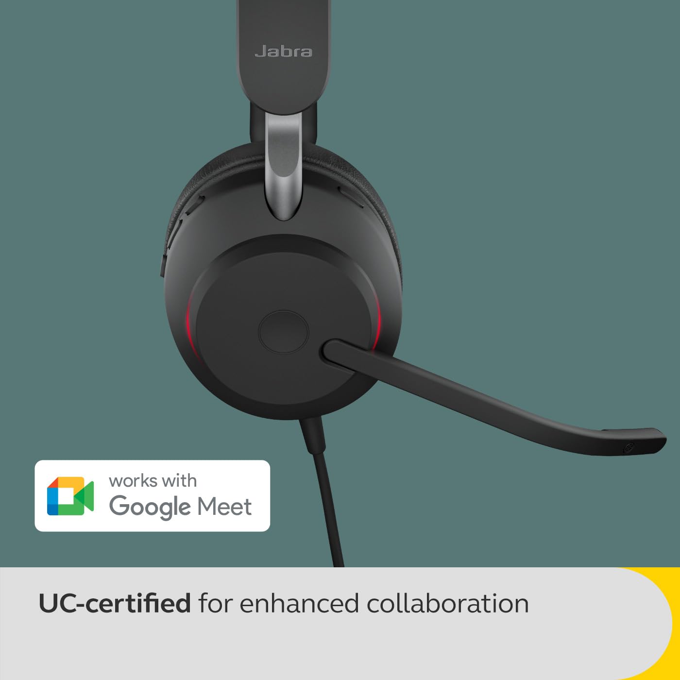 Jabra Evolve2 40 SE Wired Mono Headset with Active Noise Cancellation & 3-Mic Call Technology - USB-C Connectivity for Zoom, Google Meet, Microsoft Teams & UC Platforms - Black - Perfect for Home Office, Remote Work & Call Centers
