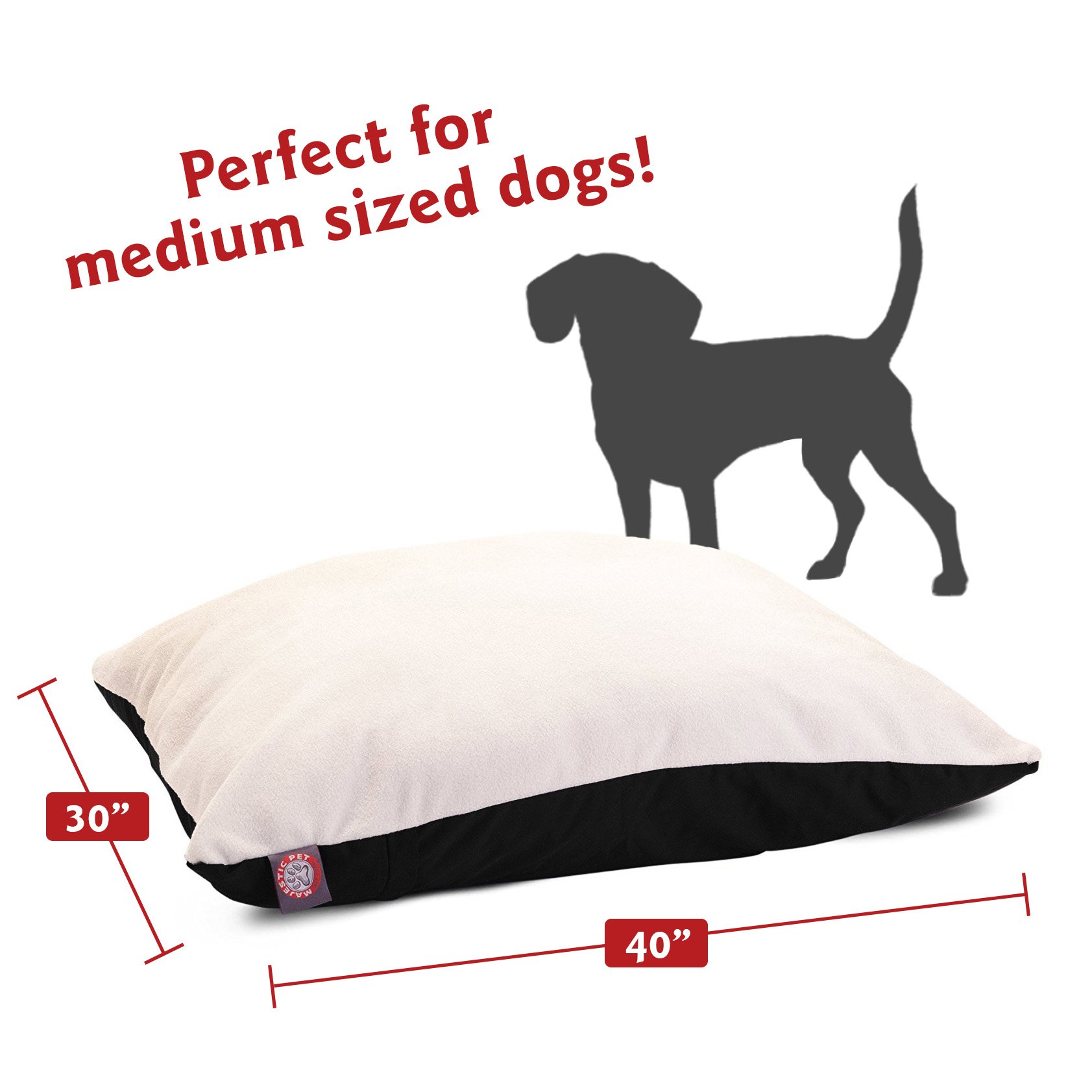 Washable Removable Slipcover Dog Bed for Medium Breeds 30x40 Inch - Soft Crate & Kennel Sleeping Pad for Pets - Durable Rectangle Pet Bed with Super Value Pillow (Black) - Perfect for Home, Travel & Indoor Use