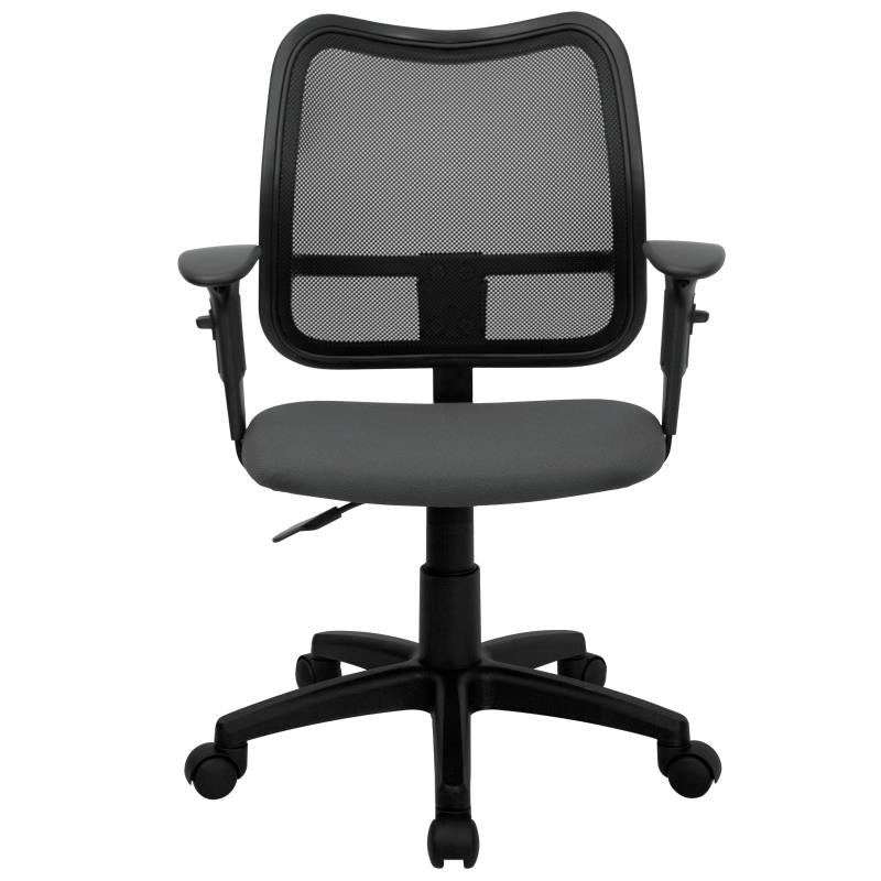 FLASH Mid Back Black Mesh Swivel Task Office Chair - Ergonomic Adjustable Height Computer Desk Chair for Home & Office Use - Perfect for Long Hours of Work or Gaming