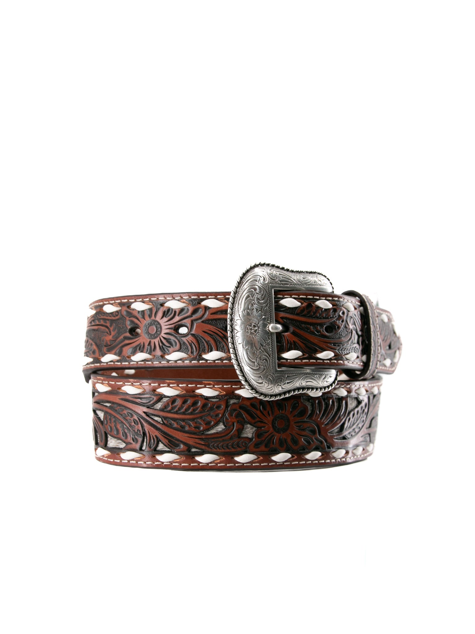 Genuine Nocona Cowhide Leather Cowboy Belt for Men - Handcrafted Brown Western Belt with Classic Buckle - Perfect for Rodeo, Ranch Work & Country Style Outfits