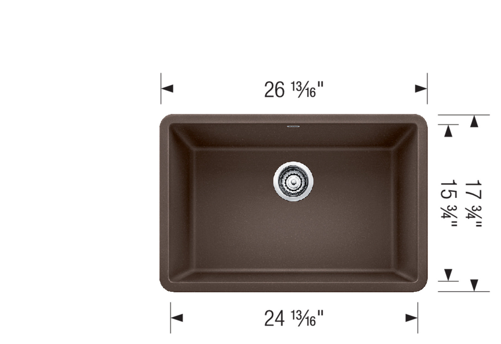 Blanco PRECIS 27-Inch Undermount Single Bowl SILGRANIT Kitchen Sink - Durable Composite Granite Sink for Modern Kitchens | Perfect for Food Prep, Dishwashing & Busy Households