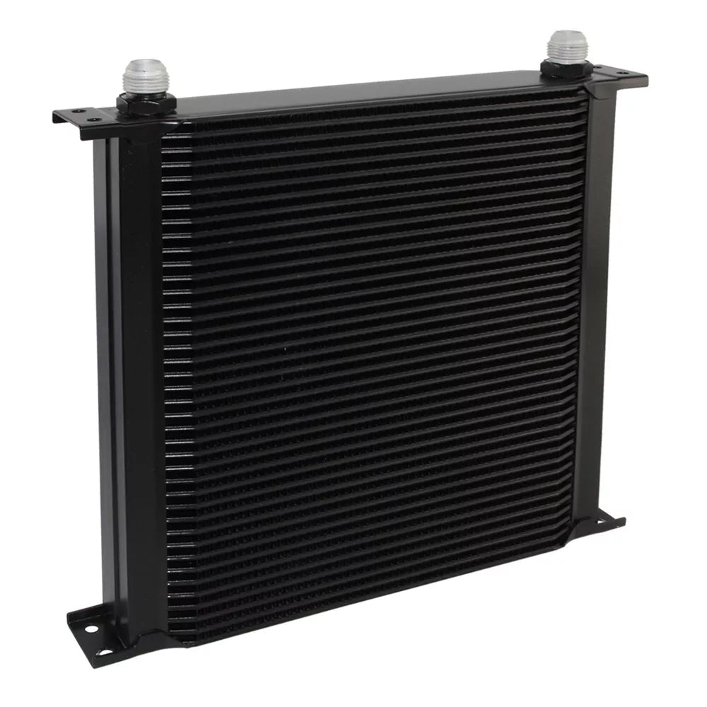 40 Row Engine Transmission Oil Cooler with Electric Fan & Hose End Temperature Switch - Heavy Duty Cooling for Trucks, SUVs, and Performance Vehicles