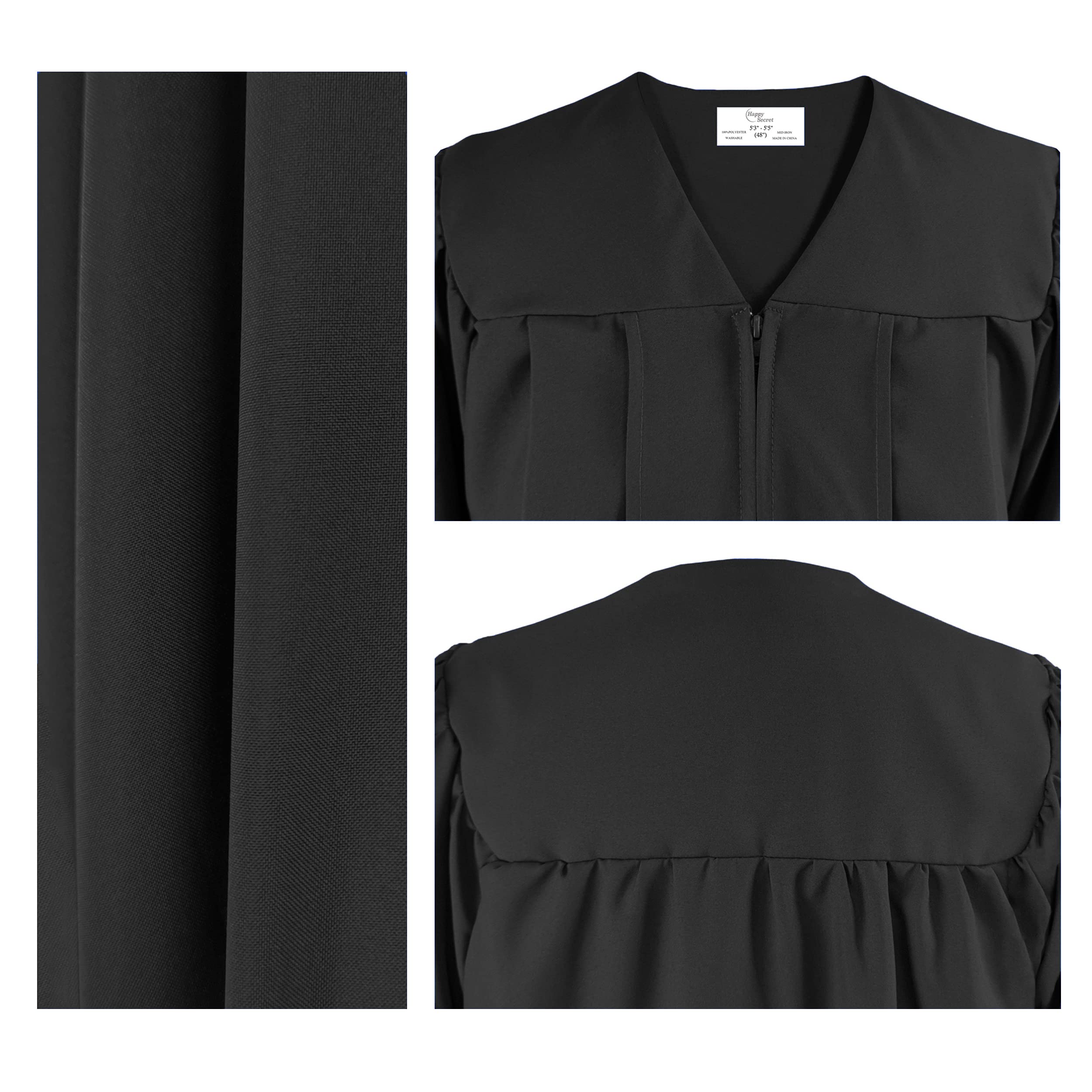 2025 Graduation Gown Cap & Tassel Set - Matte Black Unisex Bachelor & High School Graduation Outfit - Perfect for Commencement Ceremonies, Photo Shoots & Graduation Parties