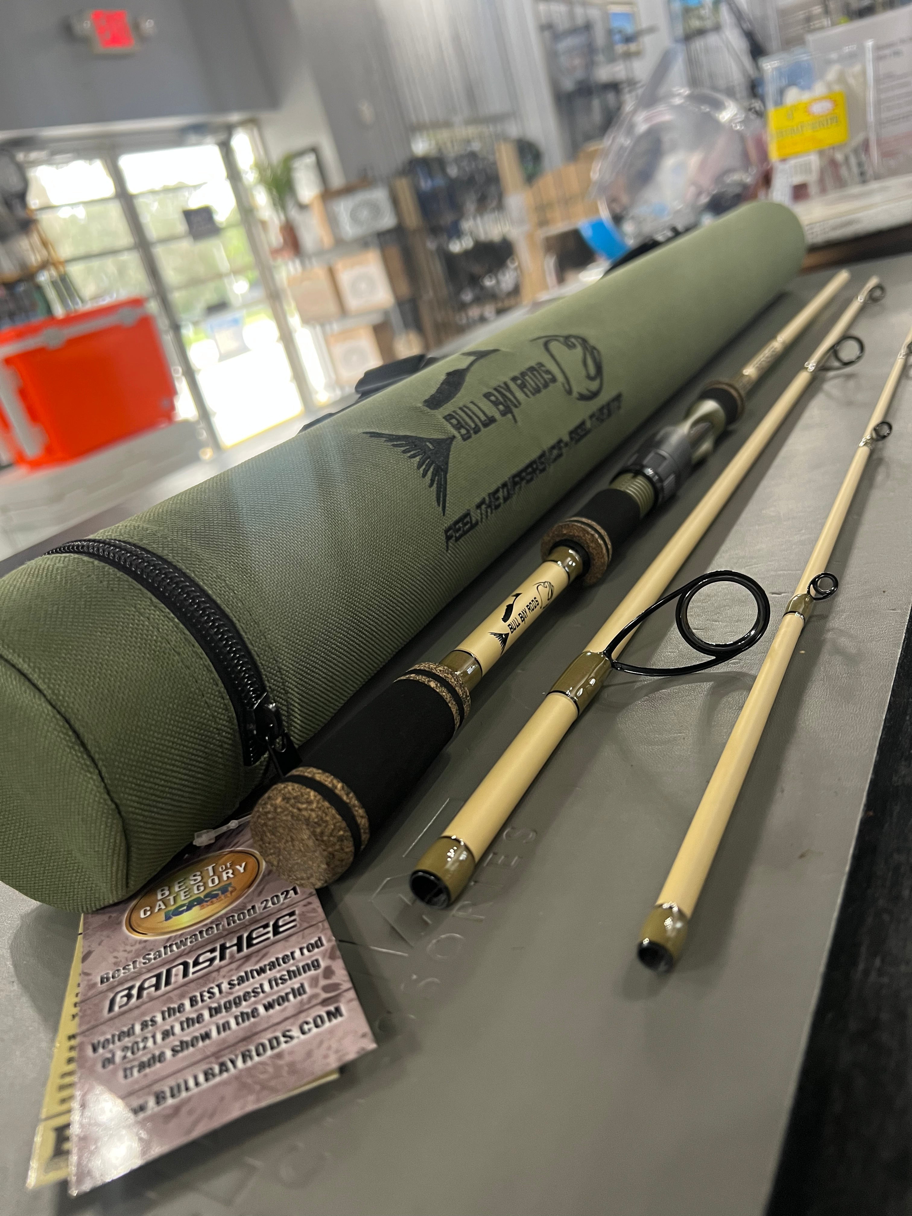 Banshee Travel Rod 3-Piece Spinning Fishing Rod - Lightweight & Portable for Backpacking, Camping, and Outdoor Adventures