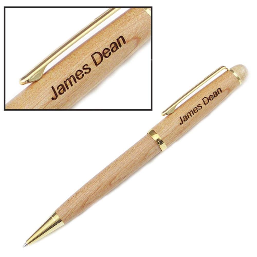 Personalized Engraved Wood Ballpoint Pen - Custom Maple Wood Pen with FREE Engraving - Unique Business Gifts, Wedding Favors & Executive Writing Instrument