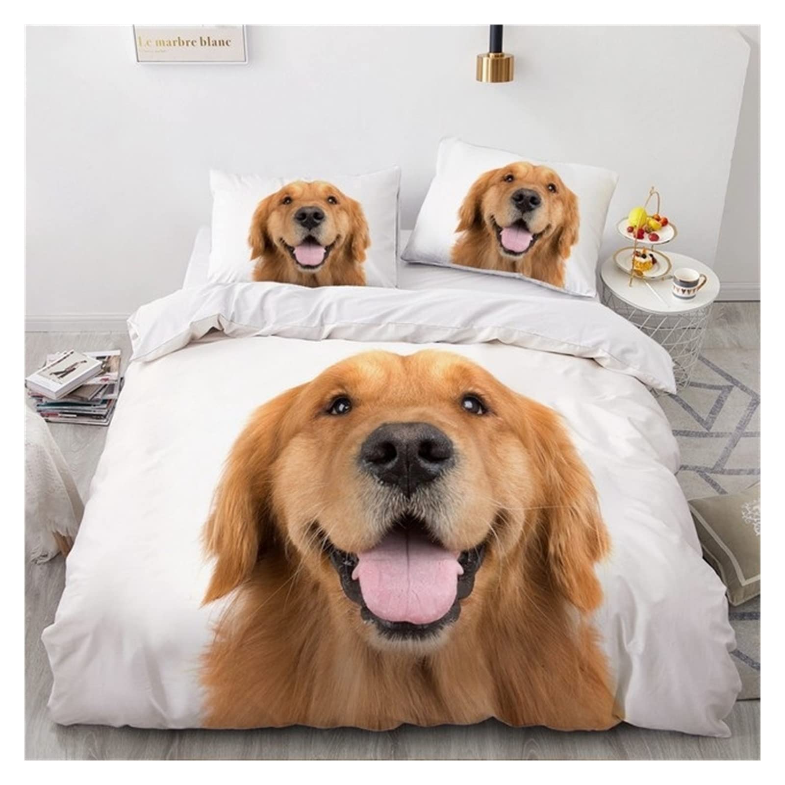 3D Dog Printed Duvet Cover Set - Cute Pet Puppy Comforter Cover with Pillowcases, Soft Microfiber Bedding Set for Kids, Teens & Adults - Animal Theme Bedroom Decor for Cozy Nights & Pet Lovers