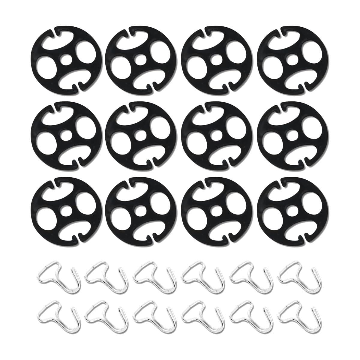 24PCS Car Seat Covers with Metal Hooks - Black for Secure Replacement & Protection