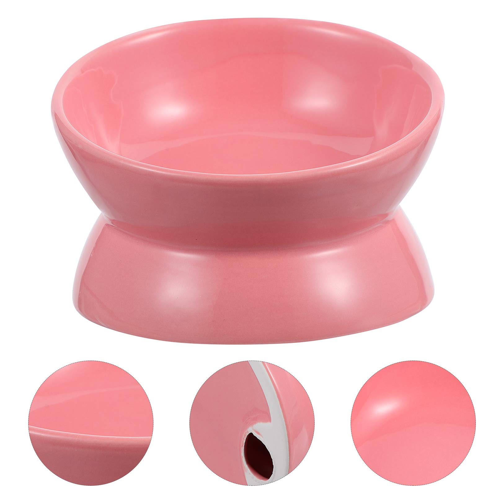 Raised Cat and Dog Bowl with Stand - Ceramic Pet Feeder for Flat-Faced Breeds, Kitten Bowls with Neck Guard - Perfect for Cats, Dogs, and Small Pets at Home or Travel Use