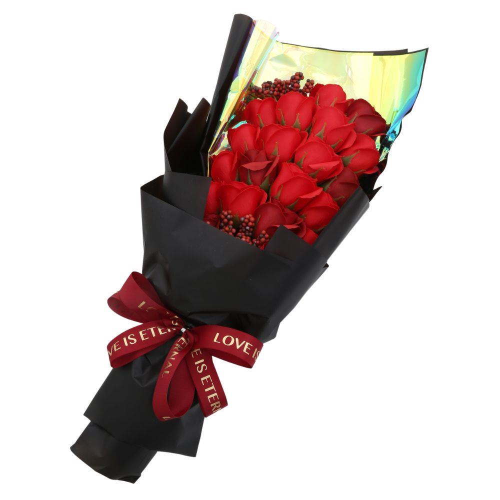 12PCS Red Artificial Rose Bouquet - Real Touch Silk Flowers for Wedding, Home Decor, Valentine's Day Gift - Perfect for Centerpieces, Table Decorations & Romantic Surprises