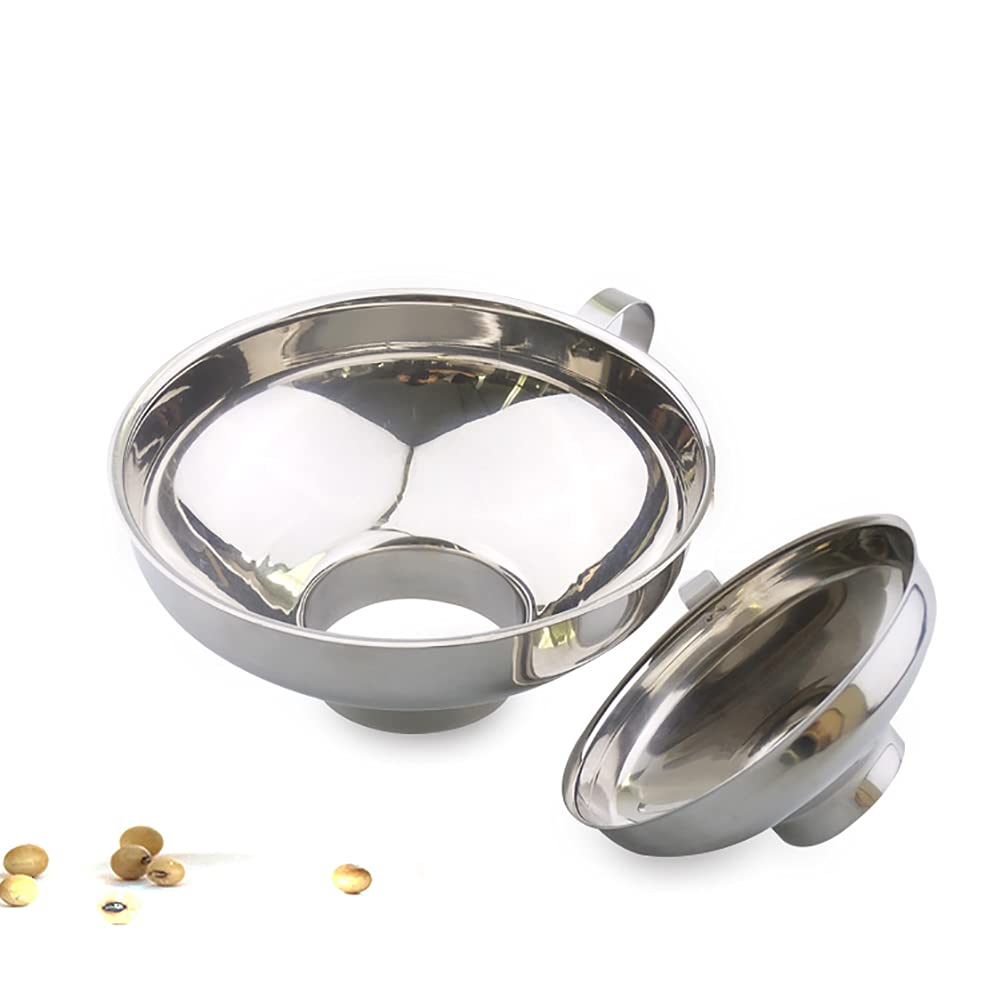Alnicov 2-Pack Stainless Steel Canning Funnel Set - Wide & Regular Mouth Mason Jar Funnel with Handle for Liquid & Dry Ingredients (Small + Large Sizes) - Perfect for Home Canning, Food Preservation & Kitchen Transfer