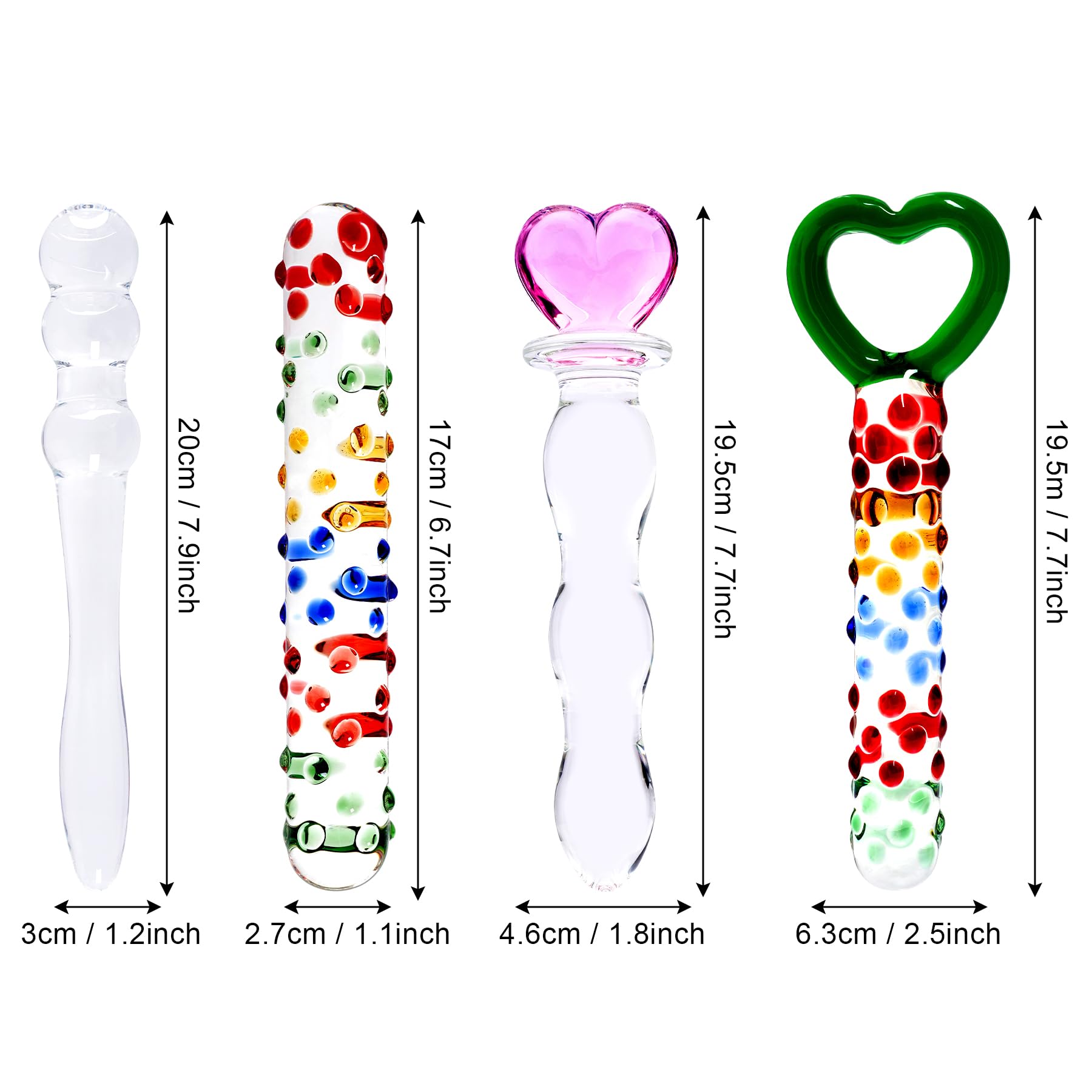 7 Types Crystal Glass Anal Plug Set - Unique Design Adult Sex Toy for G-Spot & Anal Stimulation - Premium SM Pleasure Products for Couples & Solo Play (Style 2)