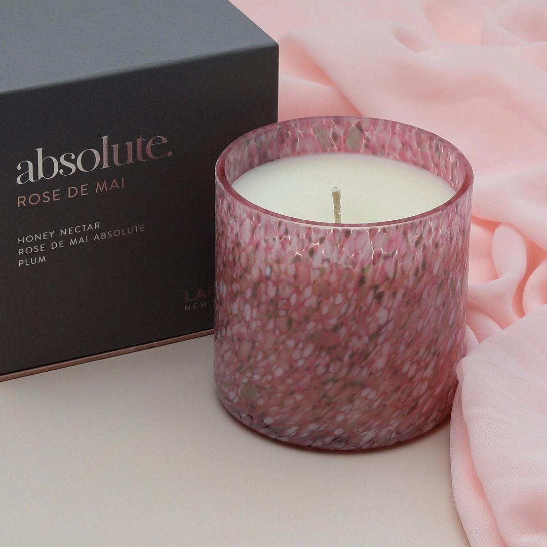 Absolute Rose de Mai Scented Candle - Premium Luxury Home Fragrance for Relaxation, Spa & Romantic Ambience