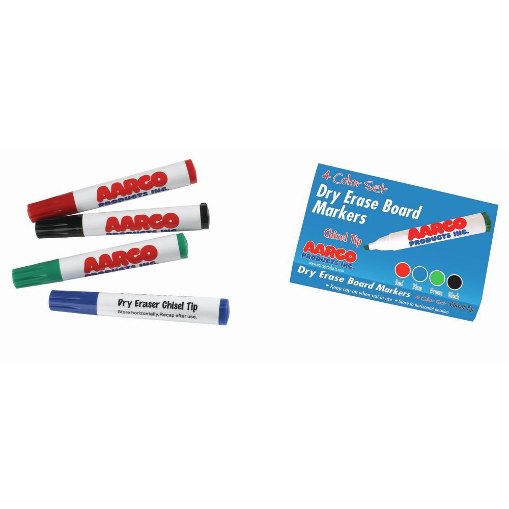 Premium Dry Erase Markers Set of 4 - Low Odor Whiteboard Markers with Vibrant Colors for Office, Classroom & Home Use - Perfect for Presentations, Teaching & Family Organization