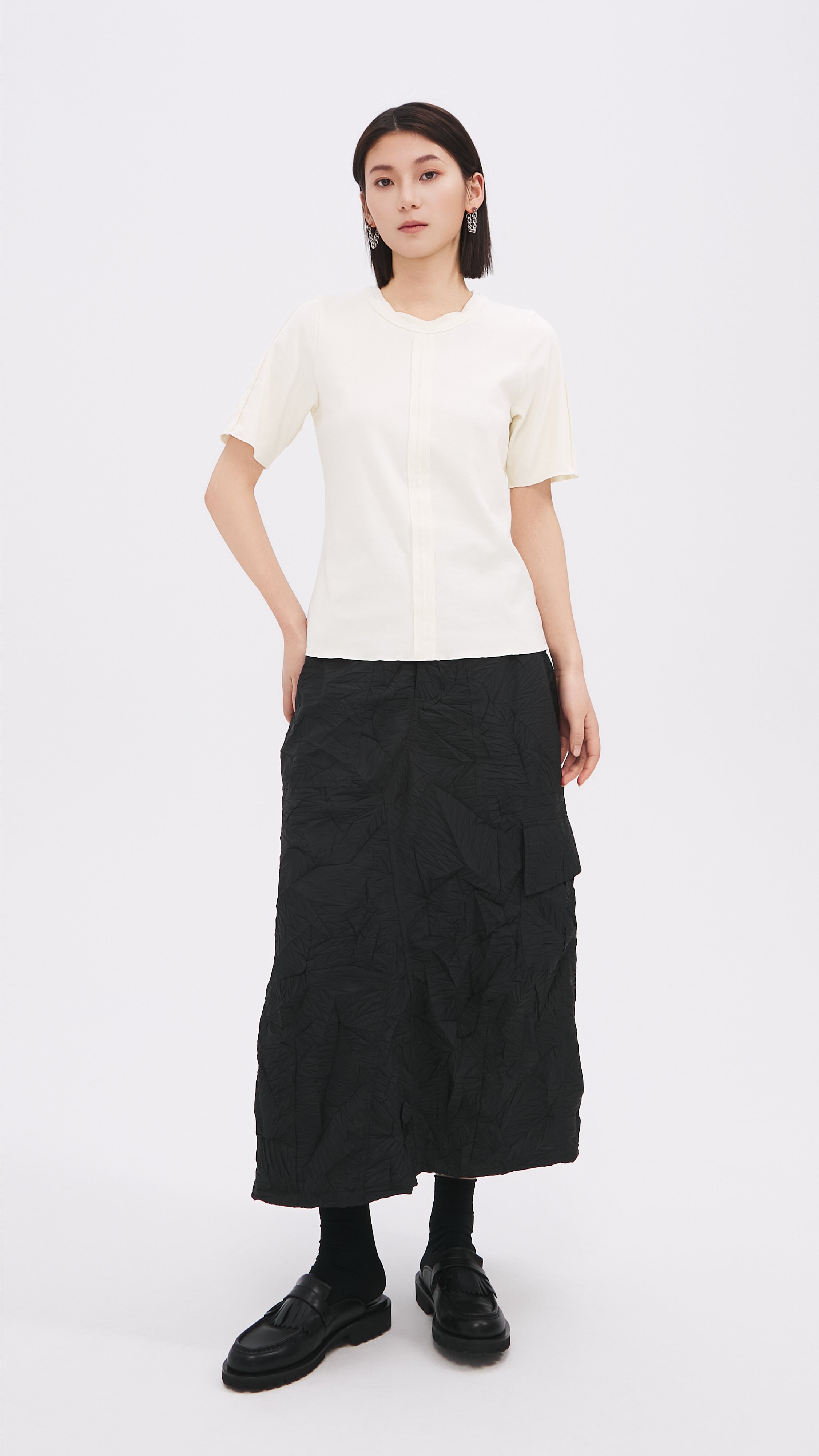 Distorted Pleated Military Skirt for Women - Edgy A-Line Mini Skirt with Asymmetrical Hem | Perfect for Punk Fashion, Streetwear & Festival Outfits