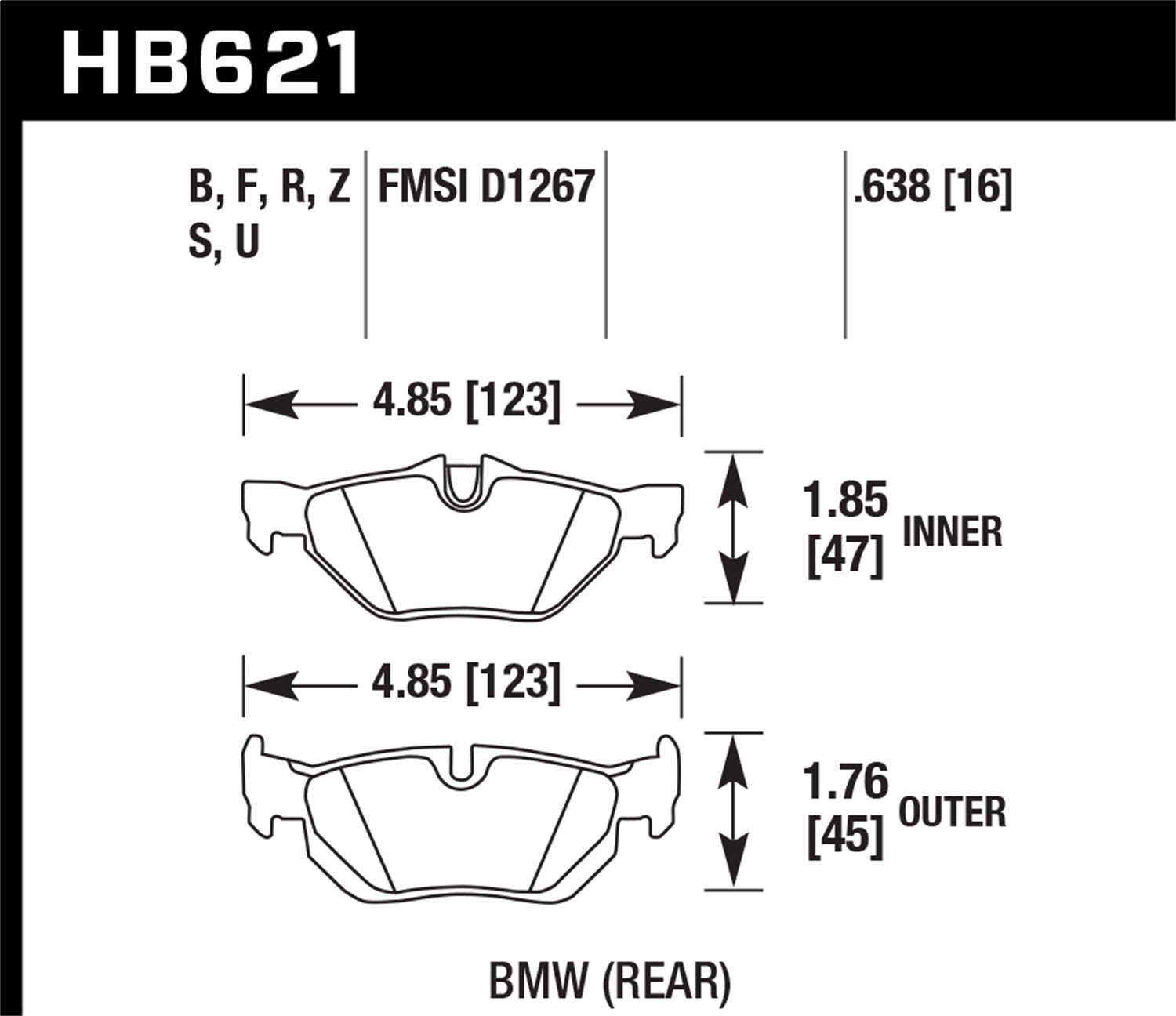 HB621B.638 HPS 5.0 High Performance Street Brake Pads - Premium Ceramic Brake Pads for Smooth & Quiet Stopping - Perfect for Daily Commuting & City Driving