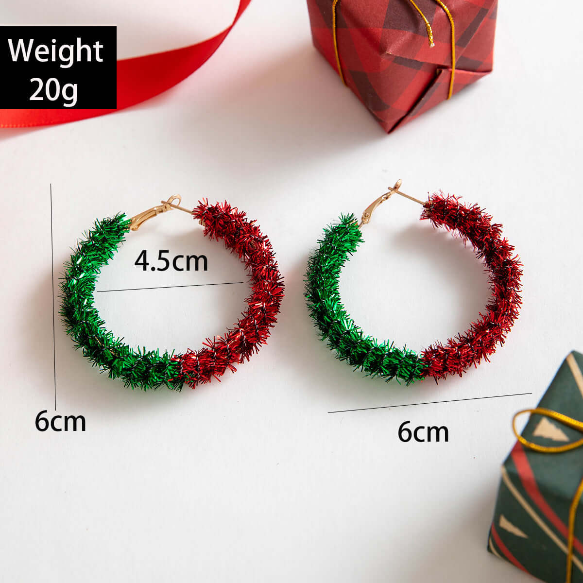 Festive Christmas Jingle Bell Tinsel Hoop Earrings for Women | Holiday Party Jewelry Gift | ER728 | Perfect for Xmas Celebrations, Office Parties & New Year Events