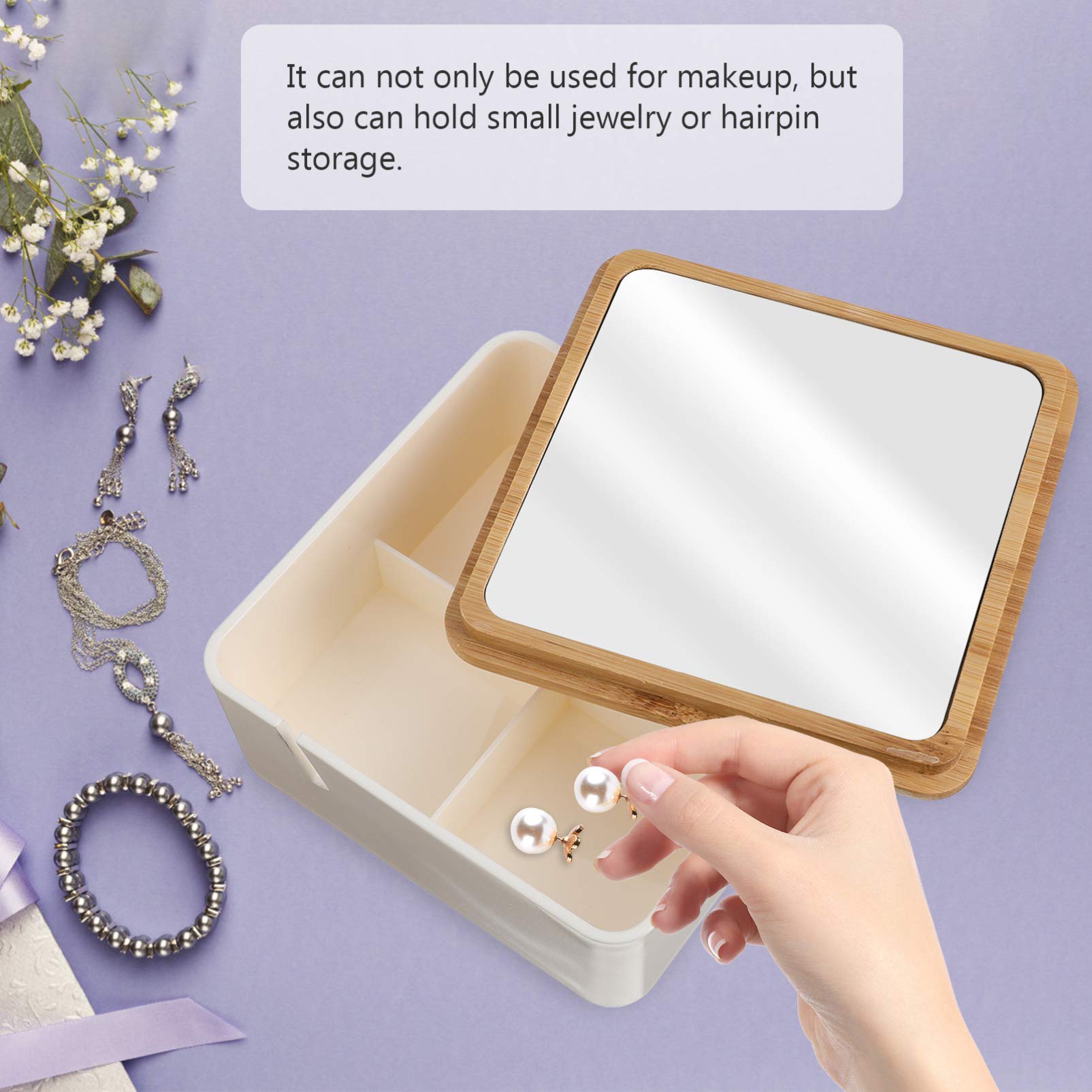 Portable Wooden Folding Desk Mirror for Makeup & Travel
