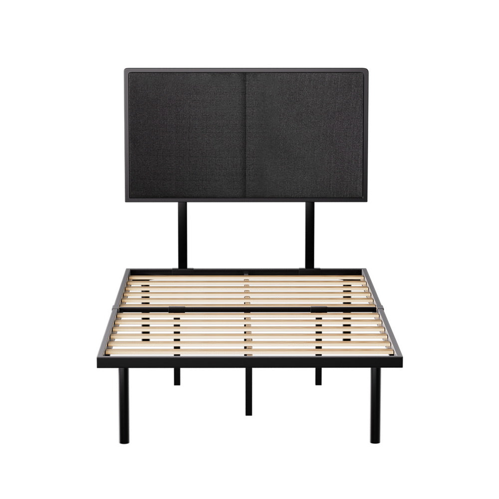 Kembla Metal King Single Bed Frame - Sturdy Black Steel Platform Bed for Adults & Teens | Perfect for Small Rooms, Dorms & Guest Bedrooms