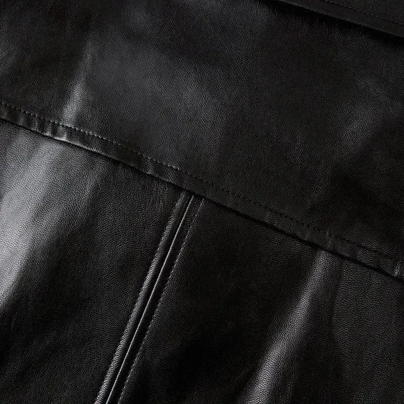 Premium Men's Casual Leather Overcoat Jacket - Waterproof Windbreaker for Outdoor, Travel & Daily Wear