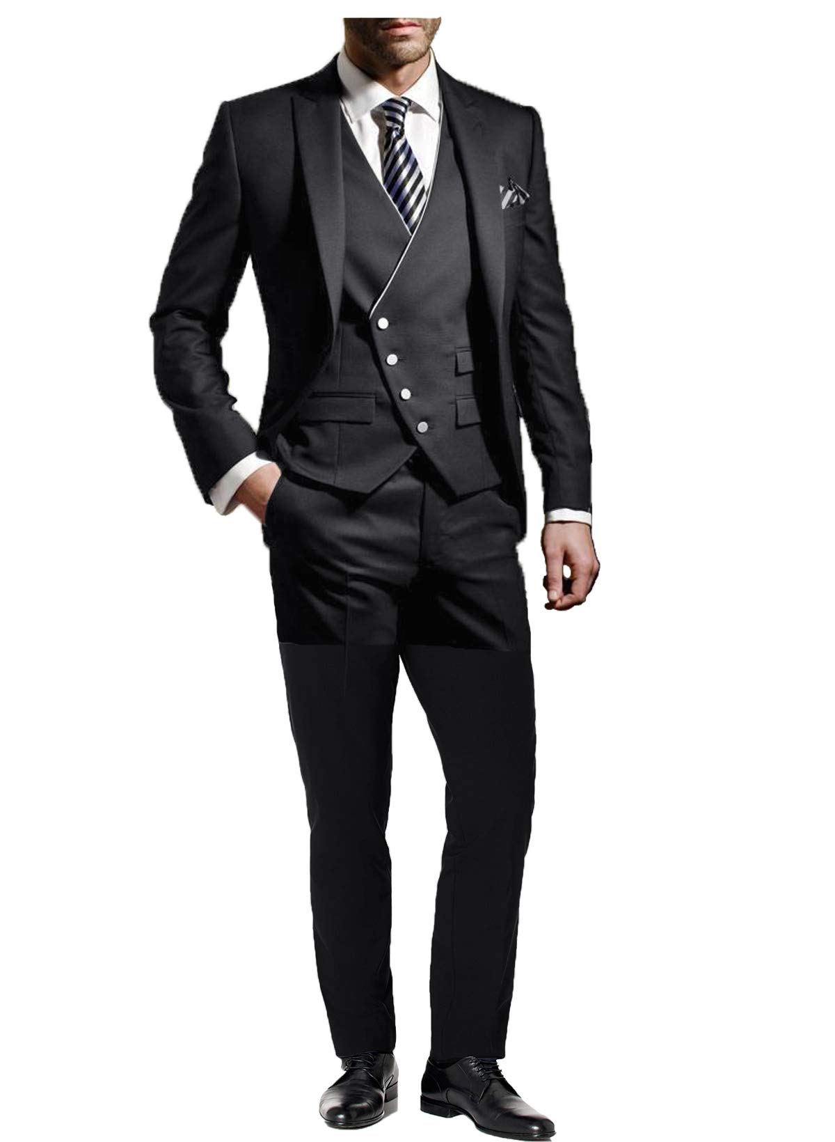 Men's Slim Fit 3-Piece Formal Suit Set - Wedding Tuxedo & Prom Jacket for Parties & Special Occasions | Perfect for Weddings, Proms, Business Events & Evening Gala