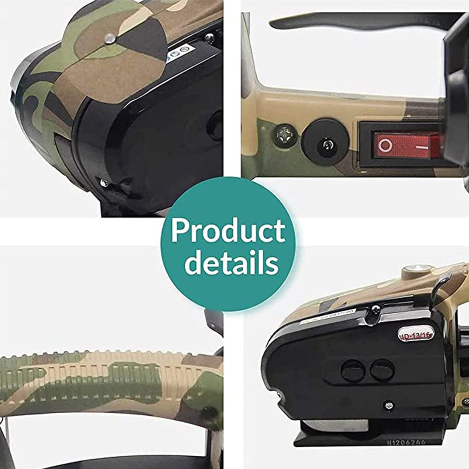 Portable Electric Strapping Machine - Battery Powered Automatic Baler with Tensioner & Cutter for PET/PP Straps - Ideal for Warehouse, Logistics & Shipping Packaging (Camouflage Design)