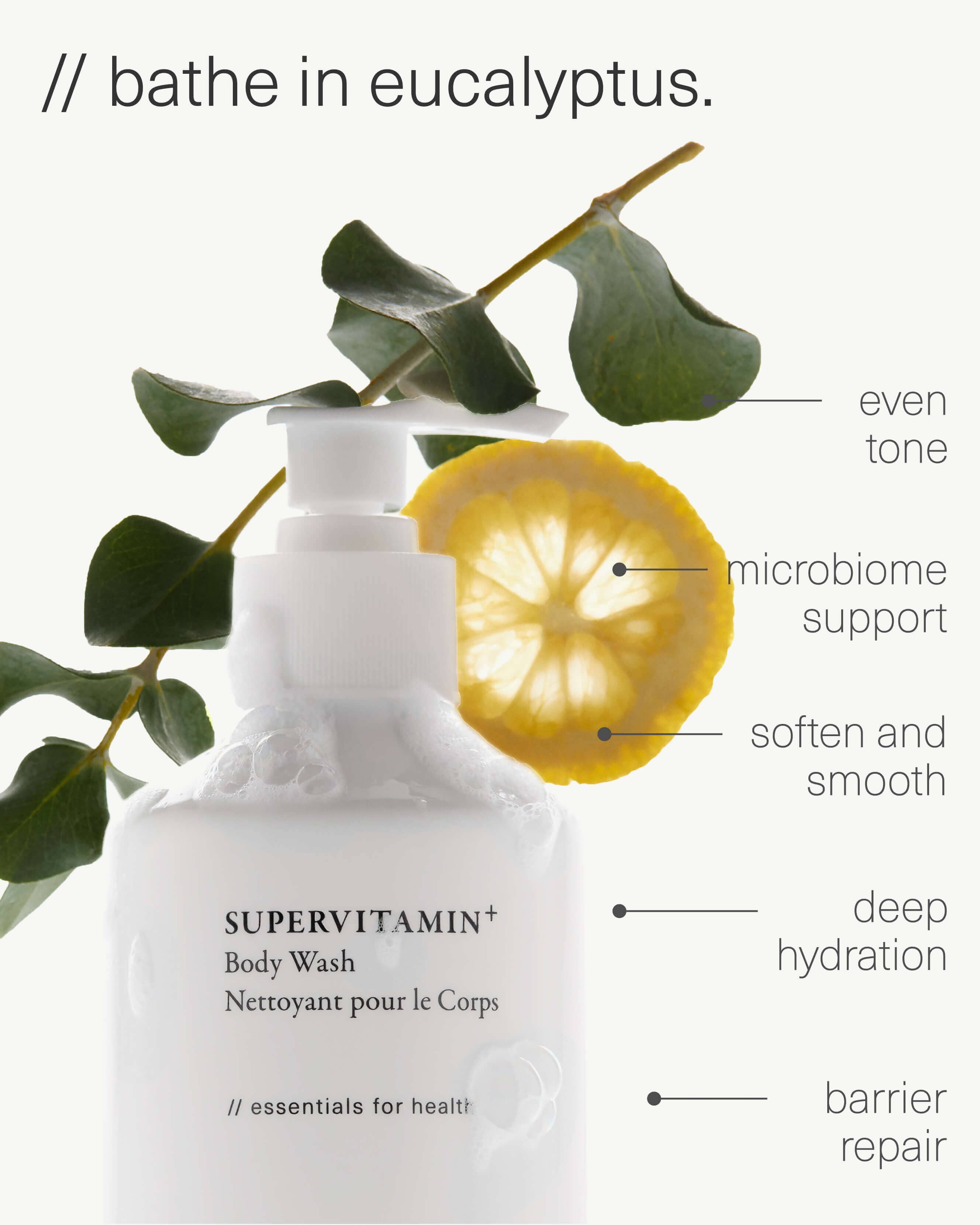 Supervitamin Body Wash + Clarifying - Hydrating & Detoxifying Shower Gel for Glowing Skin | Perfect for Daily Use & Post-Workout Refreshment