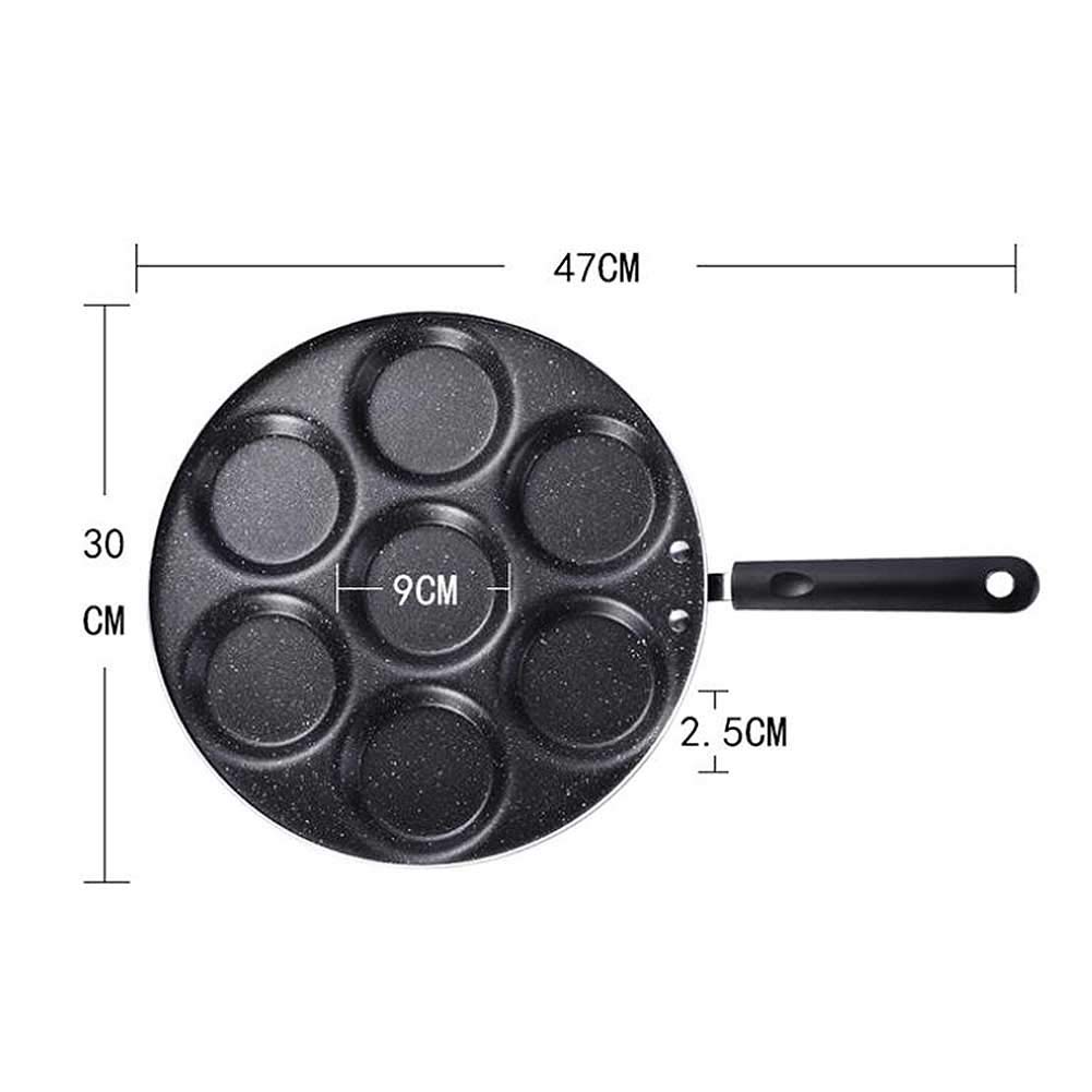 CANDeal 7-Cup Aluminum Non-Stick Egg Frying Pan - Perfect for Swedish Pancakes, Plett, Crepes & Multi-Egg Cooking | Ideal for Breakfast, Brunch & Family Gatherings