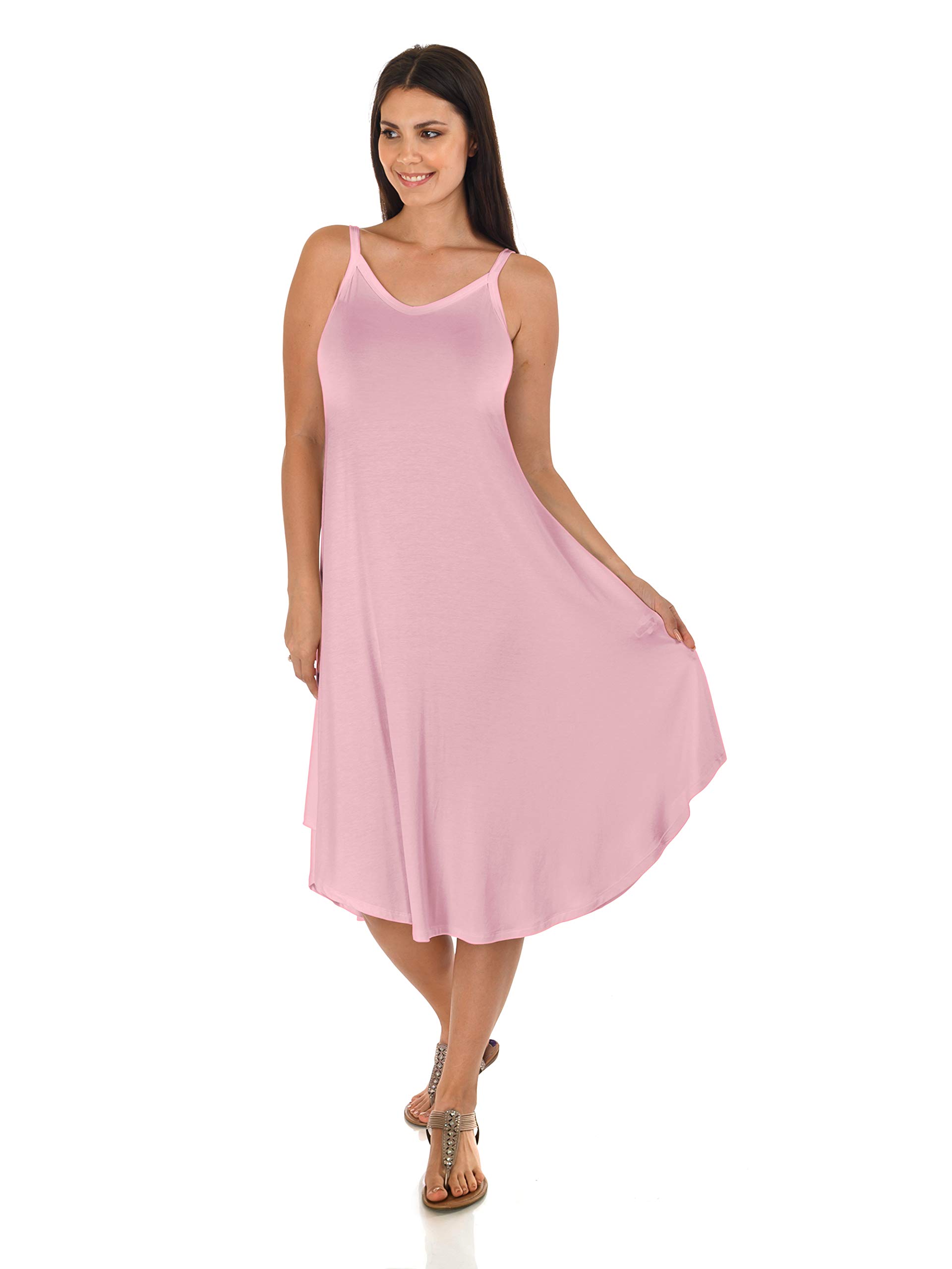 DFF Shop Women's Casual Sleeveless Round Hem Midi Dresses - Flowy Summer Dress for Plus Size & Regular (S-5X) | Perfect for Beach, Vacation & Everyday Wear