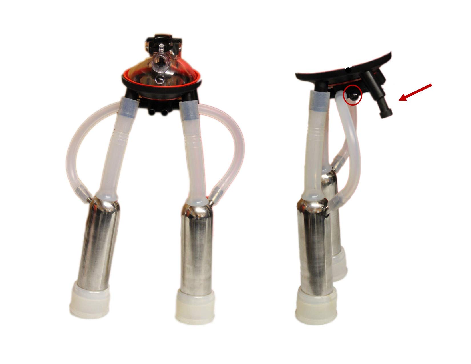 Melasty Complete Cow Milking Kit - 240cc Milking Claw with 4 Silicone Liners, 4 Stainless Steel Shells, 4 Air Tubes & Accessories for Efficient Dairy Farming | Perfect for Small Farms, Homesteads & Goat Milking