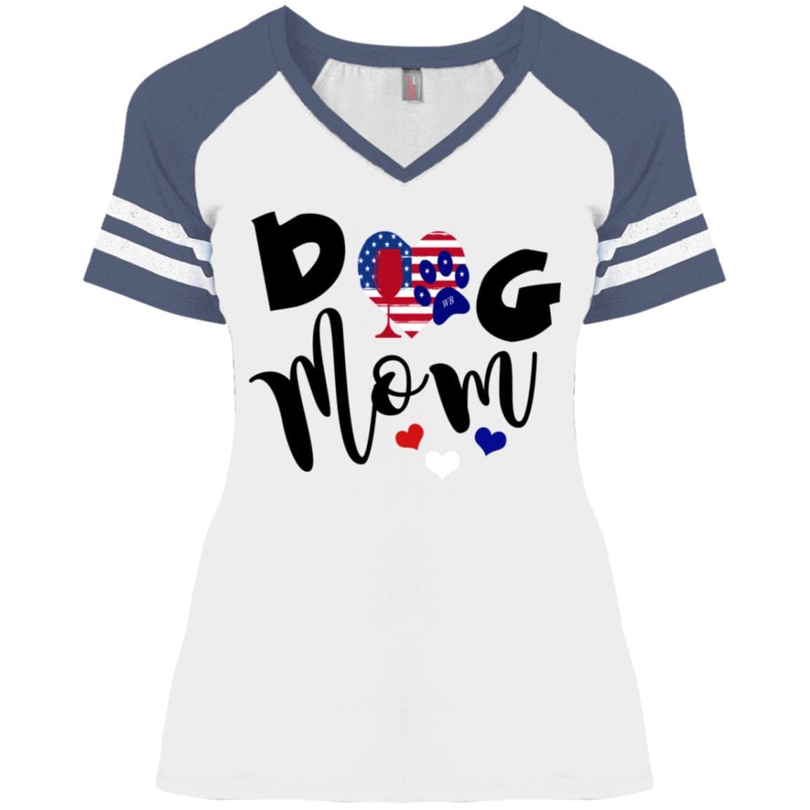 WineyBitches.Co Dog Mom Ladies' Game V-Neck T-Shirt - Funny Pet Lover Tee for Women - Perfect for Dog Parks, Girls Night Out & Casual Wear