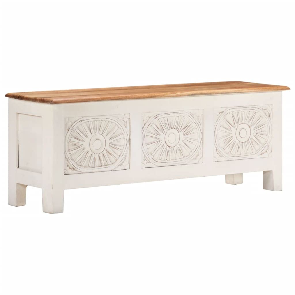 Vintage Wooden Storage Trunk - Decorative Storage Chest for Toys, Blankets & Home Organization | Perfect for Bedroom, Living Room & Nursery | White Finish (SEO: wooden storage box, vintage toy chest, blanket storage solution)