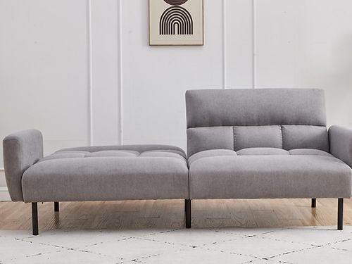 GreyFlex Sleeper Sofa - Split Back Design, Memory Foam Mattress, Detachable Arms & Sturdy Steel Legs | Perfect for Small Spaces, Guest Rooms & Apartments