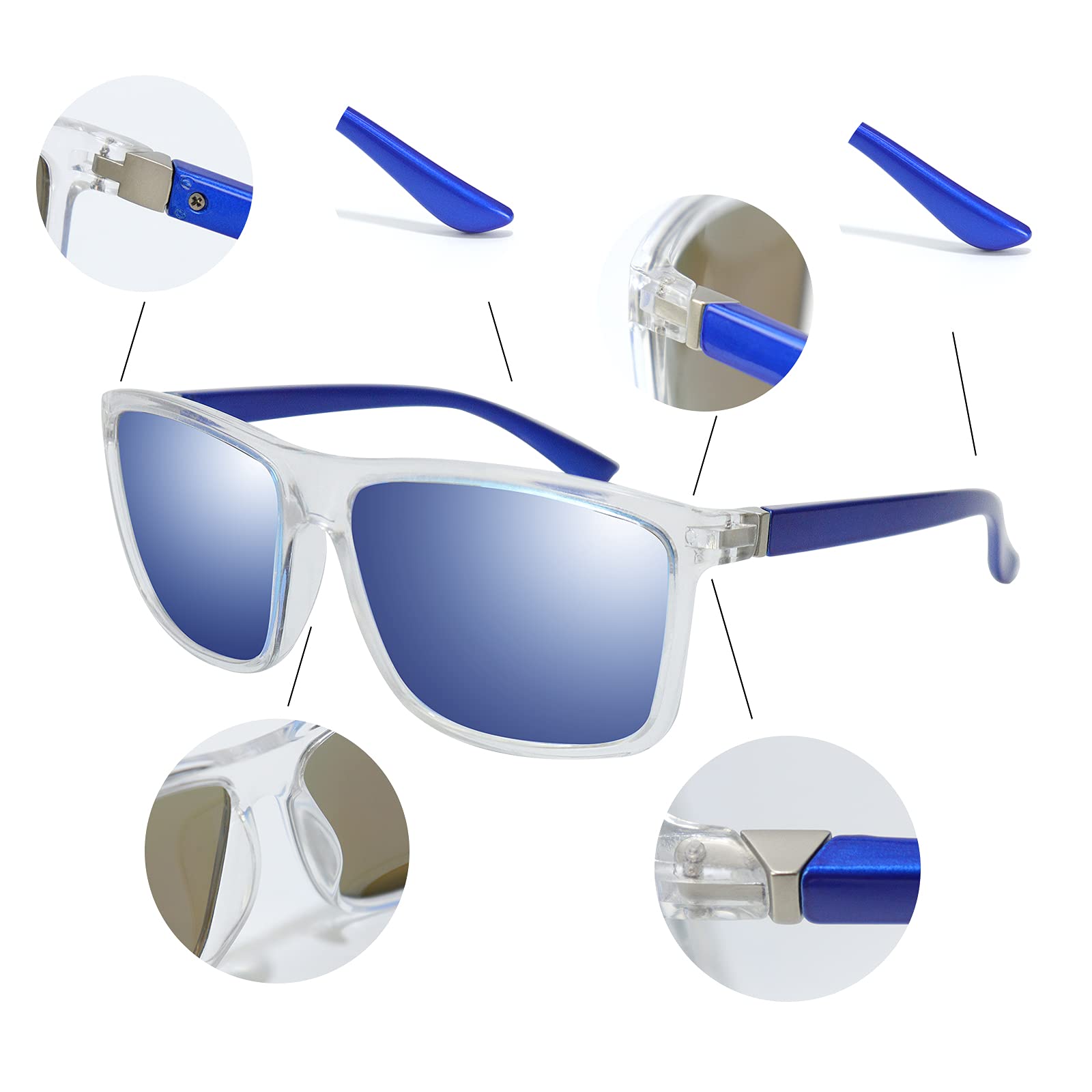 NIEEPA Men's Polarized Sports Sunglasses UV Protection Square Frame NP1007 - Perfect for Running, Cycling & Outdoor Activities