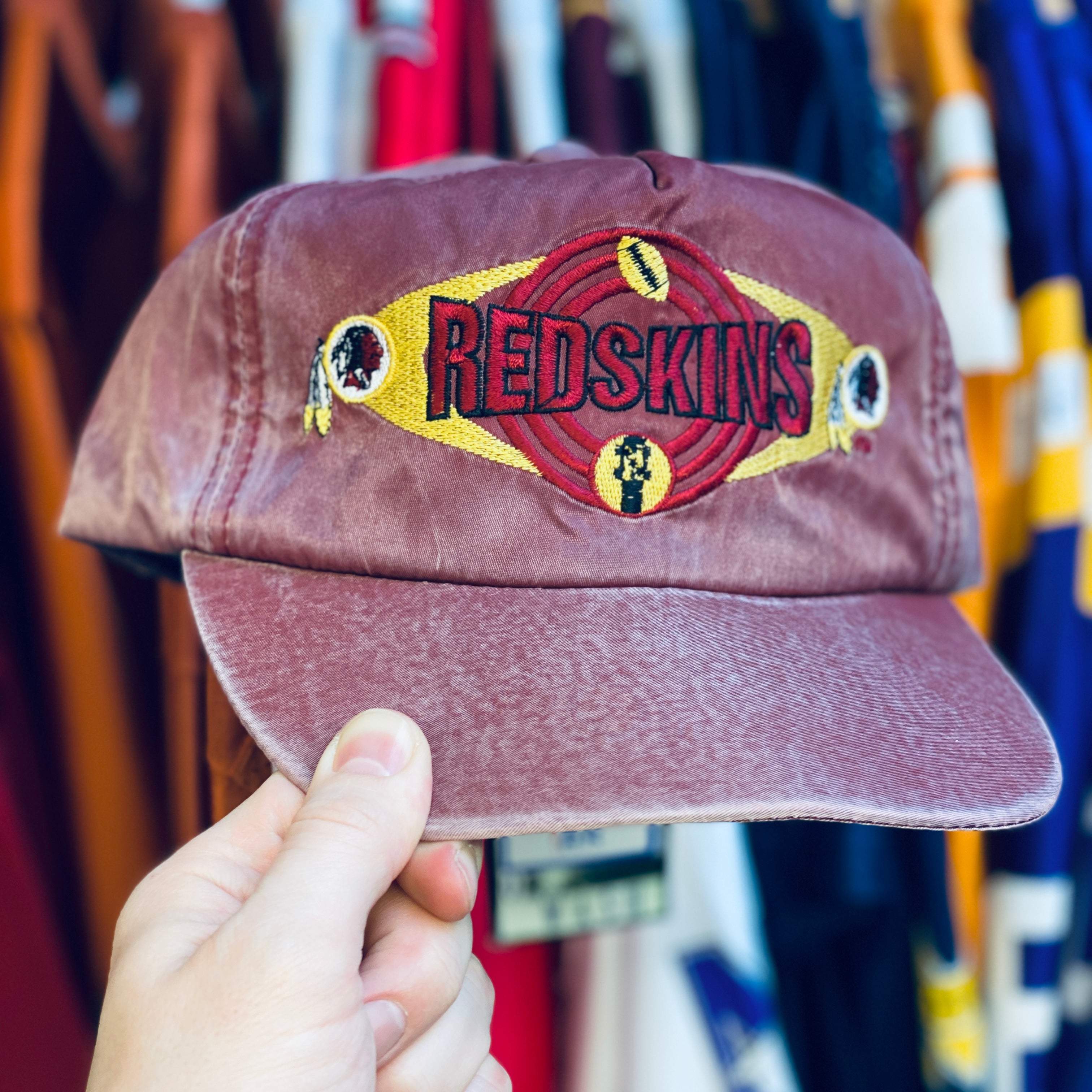 Vintage 1990s Washington Redskins Deadstock Campri Hydro Wash Snapback Hat - New With Tags (NWT) | Perfect for NFL Collectors & Retro Sports Fashion Enthusiasts
