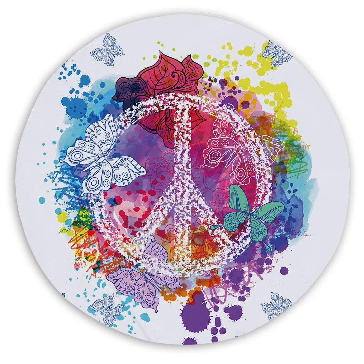 Sand Free Round Beach Towel - Quick Dry, Lightweight & Portable for Outdoor, Picnic, Travel, and Poolside Relaxation